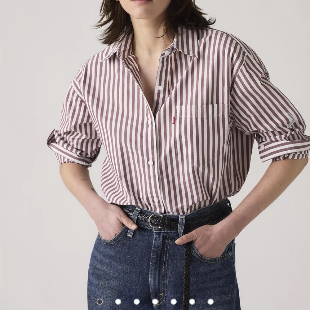 Levi’s relaxed Striped Button down Shirt in brown and White